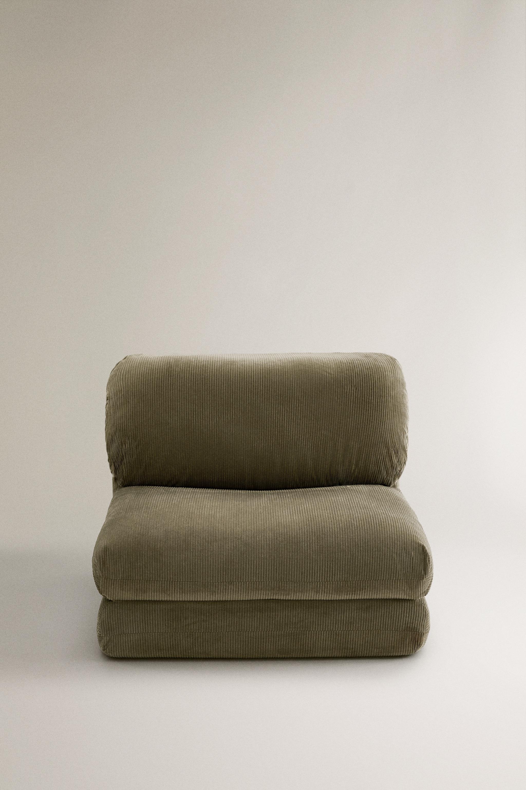 CORDUROY FOLDING LOUNGE CHAIR